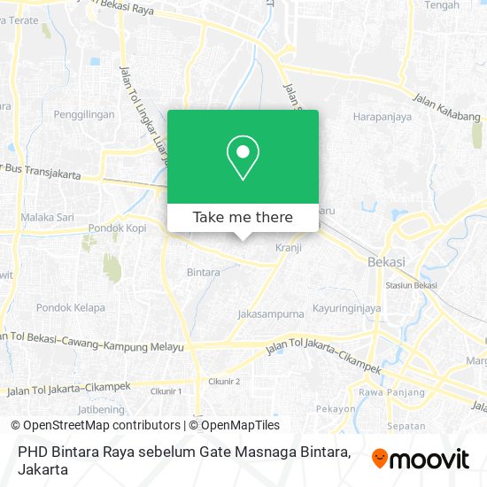 PHD Bintara Raya sebelum Gate Masnaga Bintara map