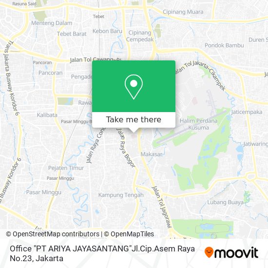 Office "PT ARIYA JAYASANTANG"Jl.Cip.Asem Raya No.23 map