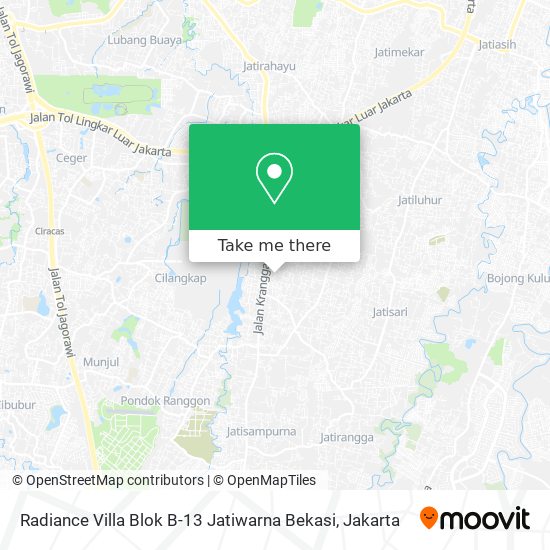 Radiance Villa Blok B-13 Jatiwarna Bekasi map