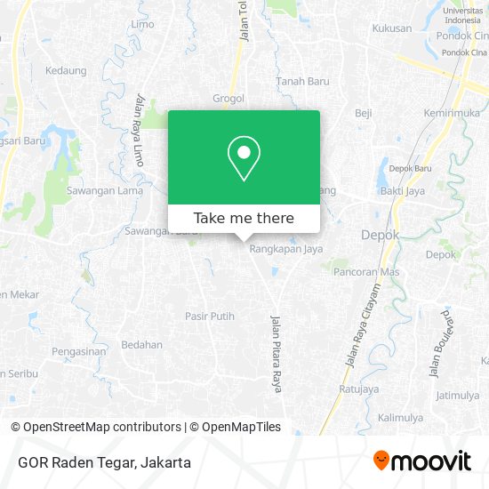 GOR Raden Tegar map