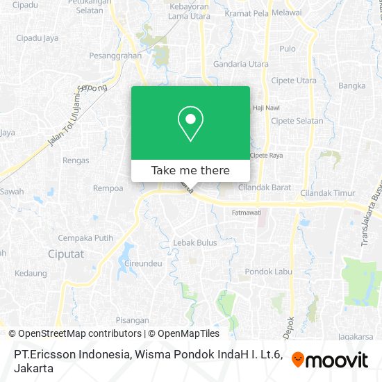 PT.Ericsson Indonesia, Wisma Pondok IndaH I. Lt.6 map