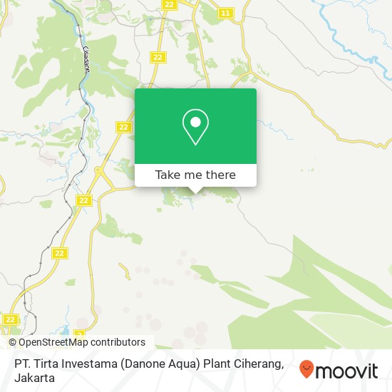 PT. Tirta Investama (Danone Aqua) Plant Ciherang map