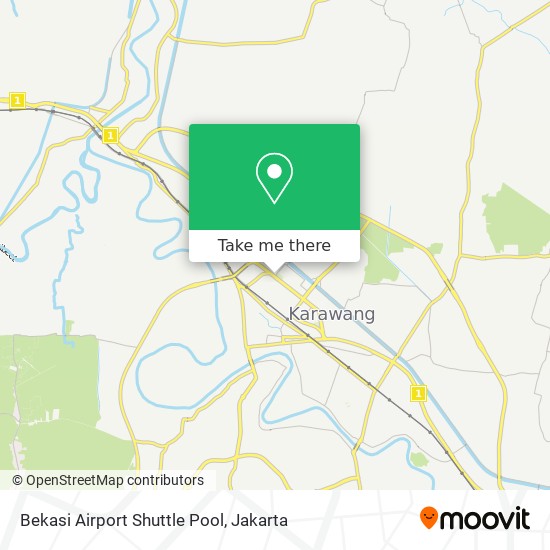 Bekasi Airport Shuttle Pool map