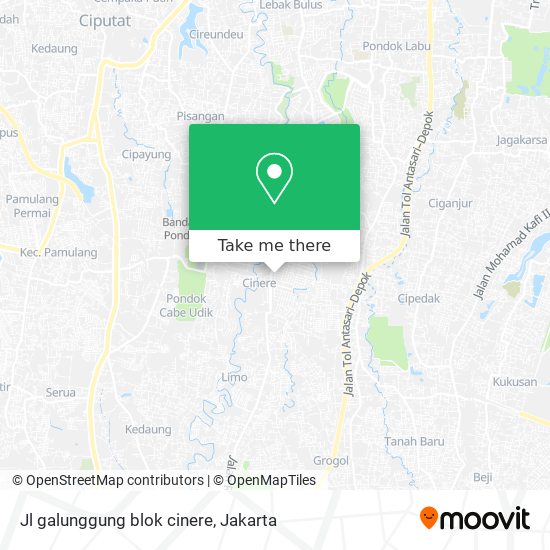 Jl galunggung blok  cinere map