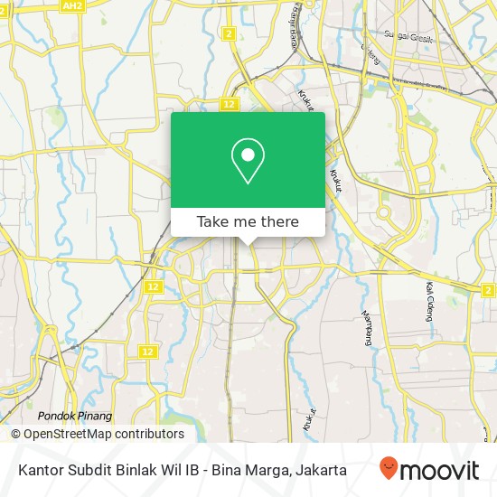 Kantor Subdit Binlak Wil IB - Bina Marga map