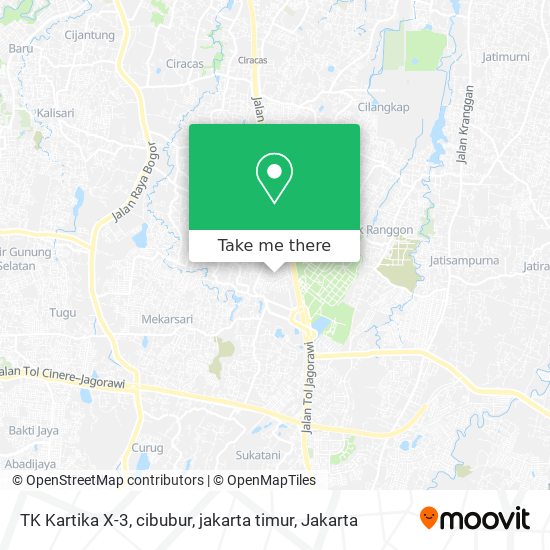 TK Kartika X-3, cibubur, jakarta timur map