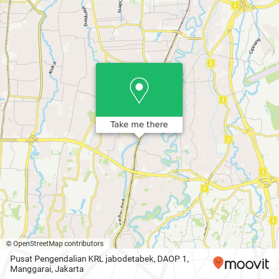 Pusat Pengendalian KRL jabodetabek, DAOP 1, Manggarai map