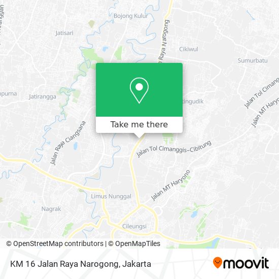 KM 16 Jalan Raya Narogong map
