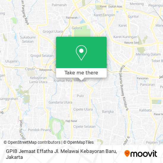 GPIB Jemaat Effatha Jl. Melawai Kebayoran Baru map