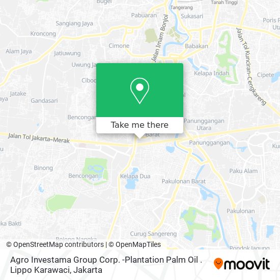Agro Investama Group Corp. -Plantation Palm Oil . Lippo Karawaci map