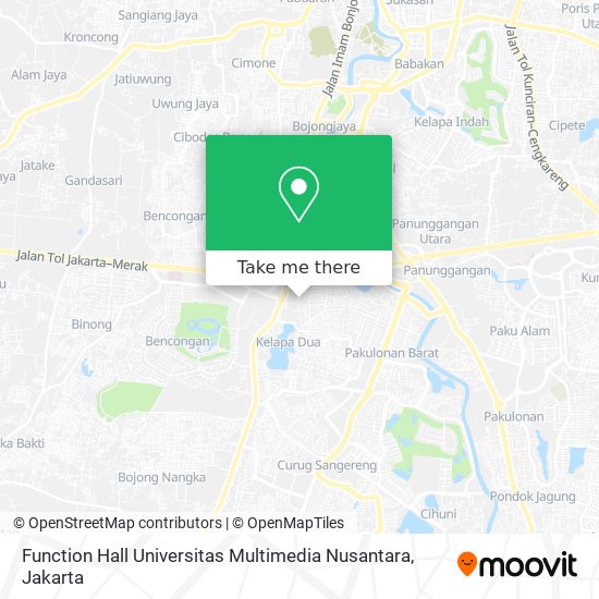 Function Hall Universitas Multimedia Nusantara map