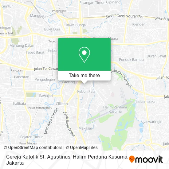 Gereja Katolik St. Agustinus, Halim Perdana Kusuma map