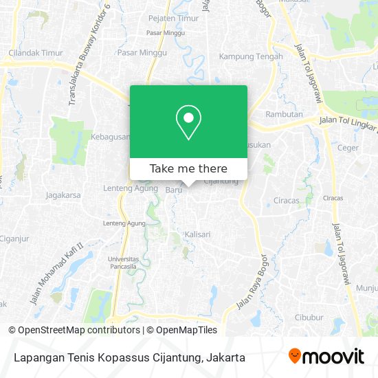 Lapangan Tenis Kopassus Cijantung map