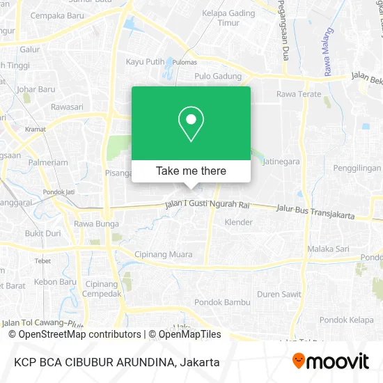 KCP BCA CIBUBUR ARUNDINA map