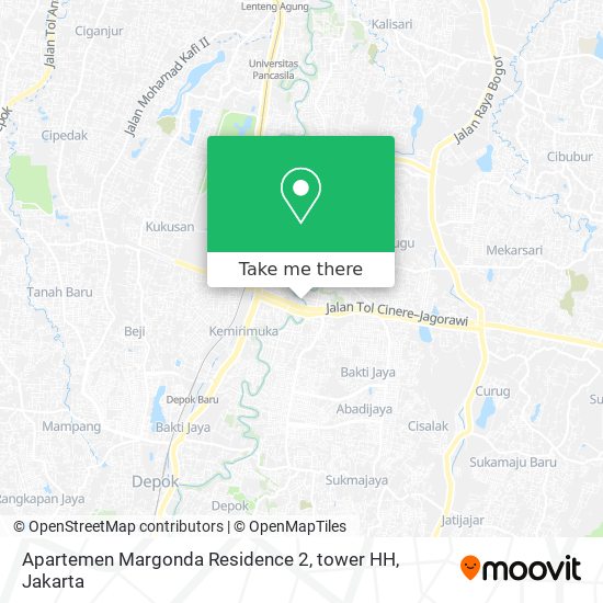 Apartemen Margonda Residence 2, tower HH map