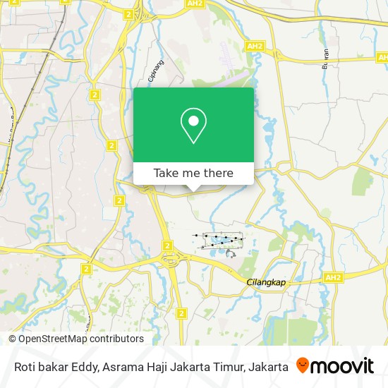 Roti bakar Eddy, Asrama Haji Jakarta Timur map