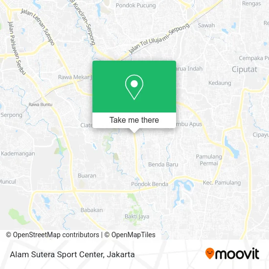 Alam Sutera Sport Center map