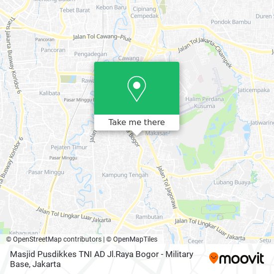 Masjid Pusdikkes TNI AD Jl.Raya Bogor - Military Base map