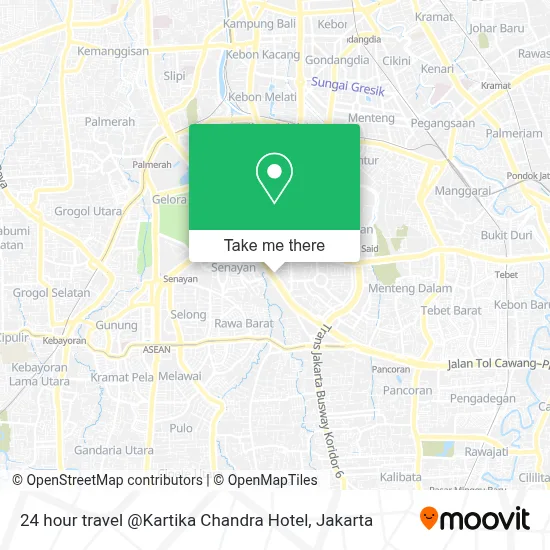 24 hour travel @Kartika Chandra Hotel map