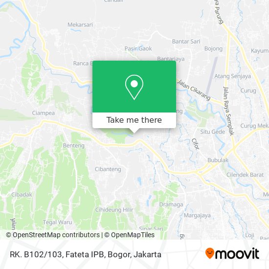 RK. B102 / 103, Fateta IPB, Bogor map