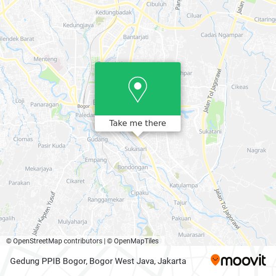 Gedung PPIB Bogor, Bogor West Java map