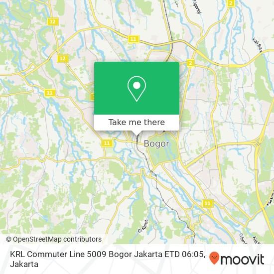 KRL Commuter Line 5009 Bogor Jakarta ETD 06:05 map