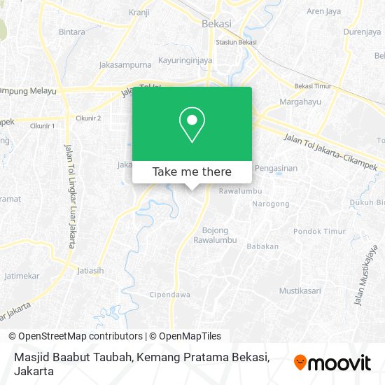 Masjid Baabut Taubah, Kemang Pratama Bekasi map