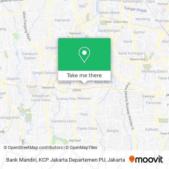 Bank Mandiri, KCP Jakarta Departemen PU map