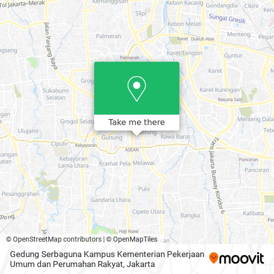 Gedung Serbaguna Kampus Kementerian Pekerjaan Umum dan Perumahan Rakyat map