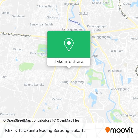 KB-TK Tarakanita Gading Serpong map