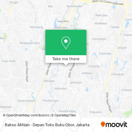 Bakso Akhian - Depan Toko Buku Obor map