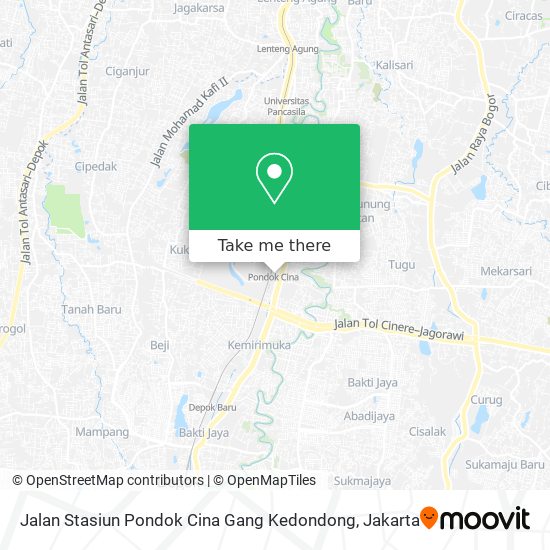 Jalan Stasiun Pondok Cina Gang Kedondong map