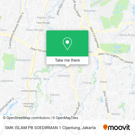 SMK ISLAM PB SOEDIRMAN 1 Cijantung map