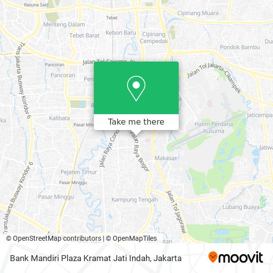 Bank Mandiri Plaza Kramat Jati Indah map