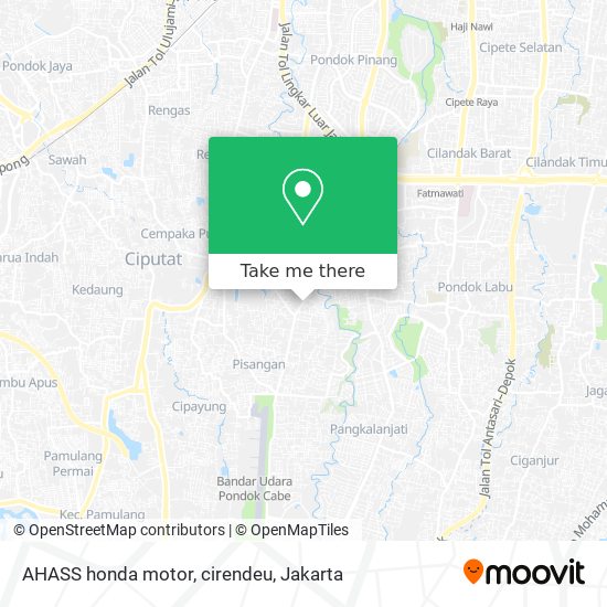 AHASS honda motor, cirendeu map