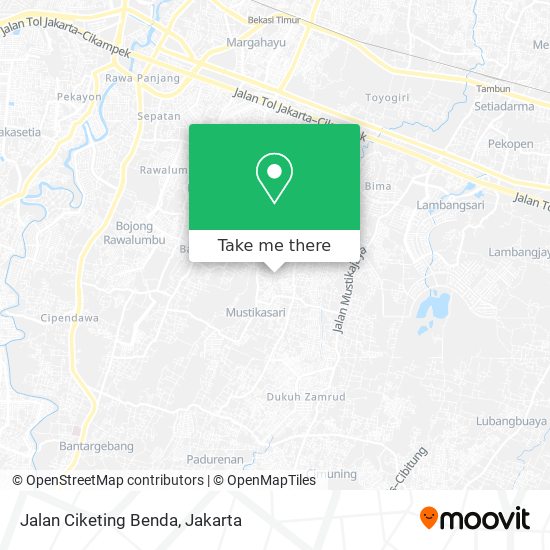 Jalan Ciketing Benda map