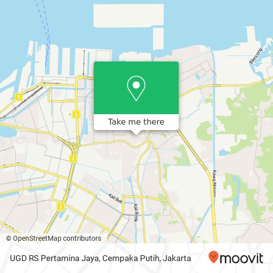 UGD RS Pertamina Jaya, Cempaka Putih map