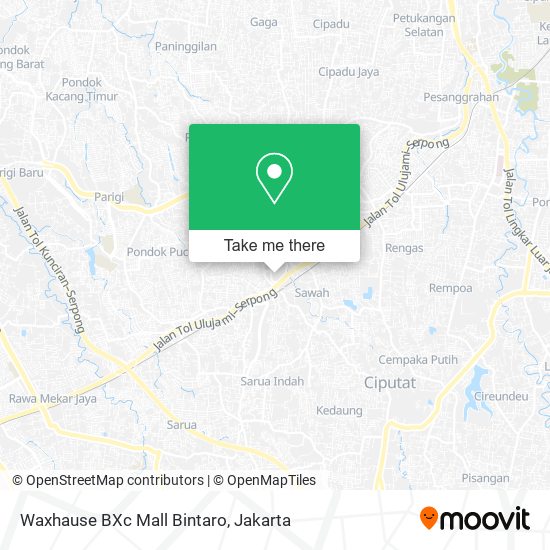 Waxhause BXc Mall Bintaro map