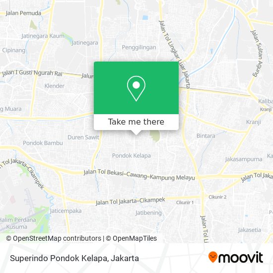 Superindo Pondok Kelapa map