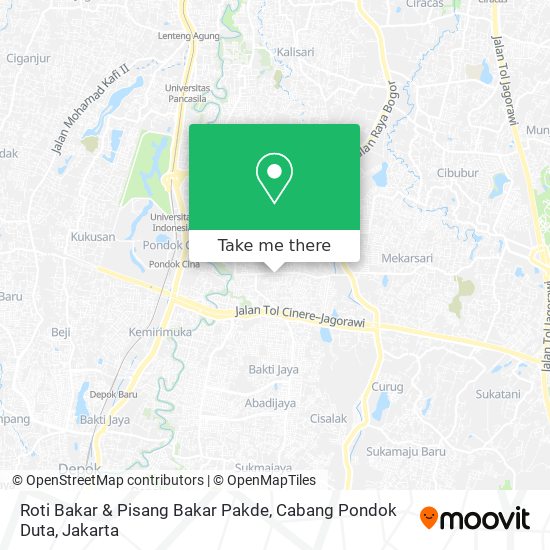 Roti Bakar & Pisang Bakar Pakde, Cabang Pondok Duta map