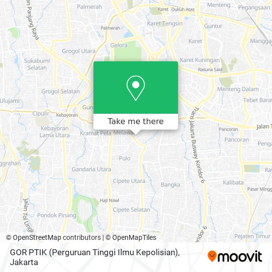 GOR PTIK (Perguruan Tinggi Ilmu Kepolisian) map