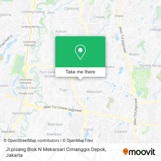 Jl.pisang Blok N Mekarsari Cimanggis Depok map