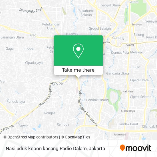 Nasi uduk kebon kacang Radio Dalam map