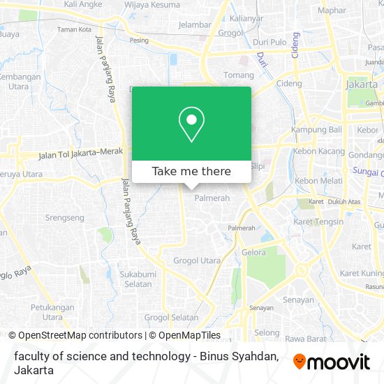 faculty of science and technology - Binus Syahdan map