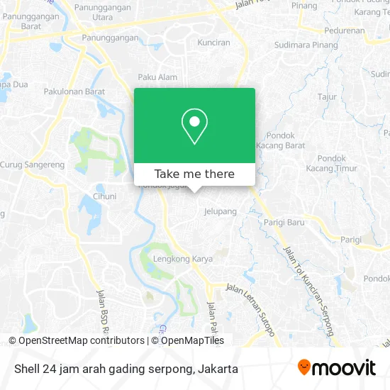 Shell 24 jam arah gading serpong map