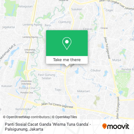 Panti Sosial Cacat Ganda 'Wisma Tuna Ganda' - Palsigunung map