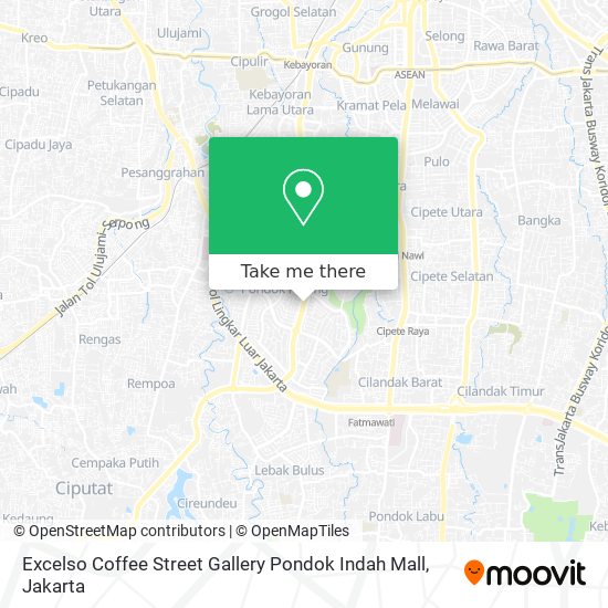 Excelso Coffee Street Gallery Pondok Indah Mall map
