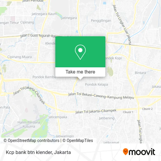 Kcp bank btn klender map