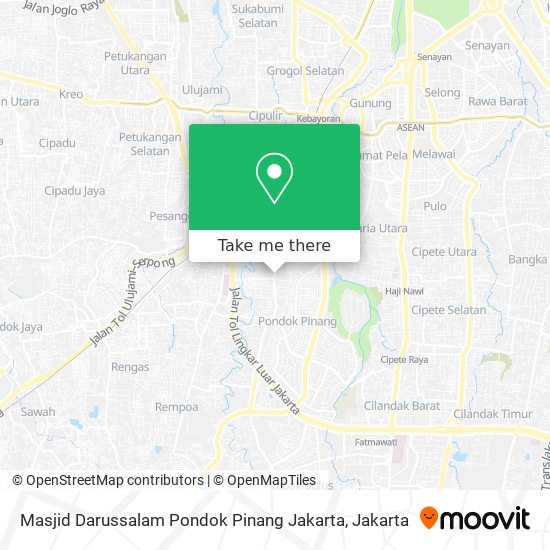 Masjid Darussalam Pondok Pinang Jakarta map