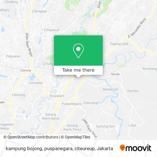 kampung bojong, puspanegara, citeureup map